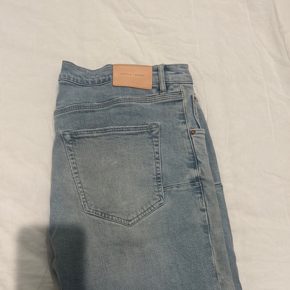 Purple Rain Slim Blue Jeans with Faded Look